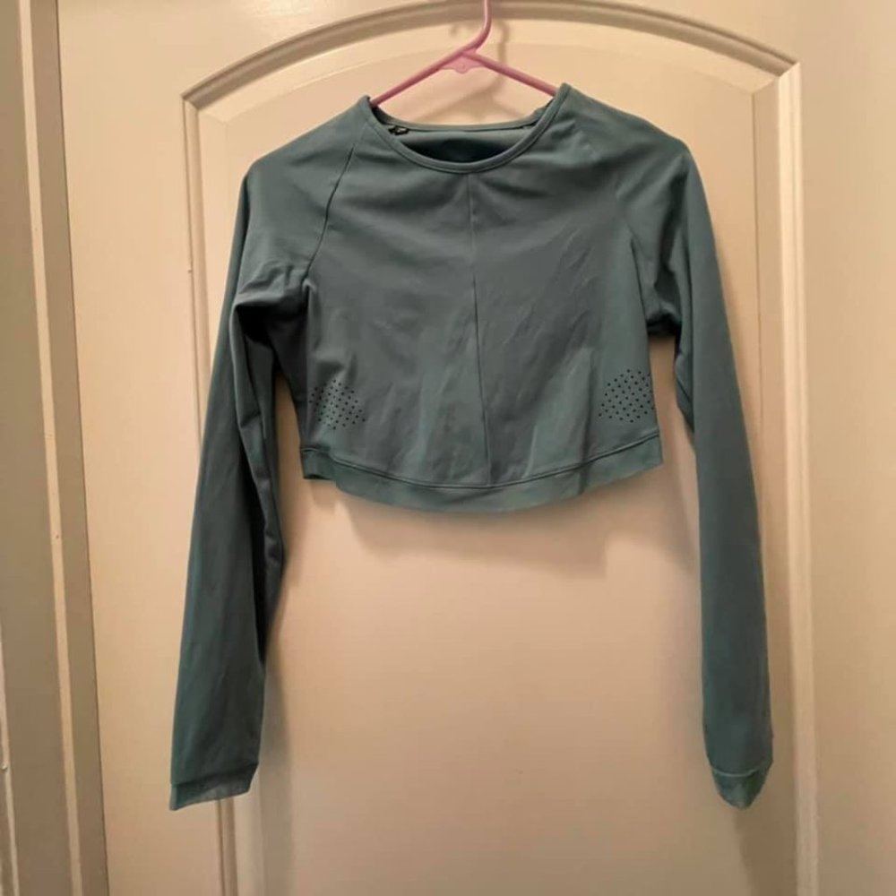 Gymshark x Whitney Long Sleeve Crop Top - Deep Sage Green